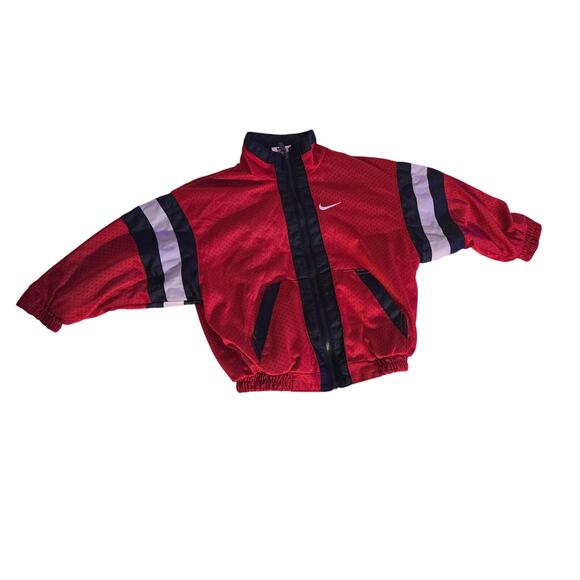 Nike Windbreaker Jacket Toddler Size 3T | Red Navy Full Zip Track Jacket - Picture 1 of 4